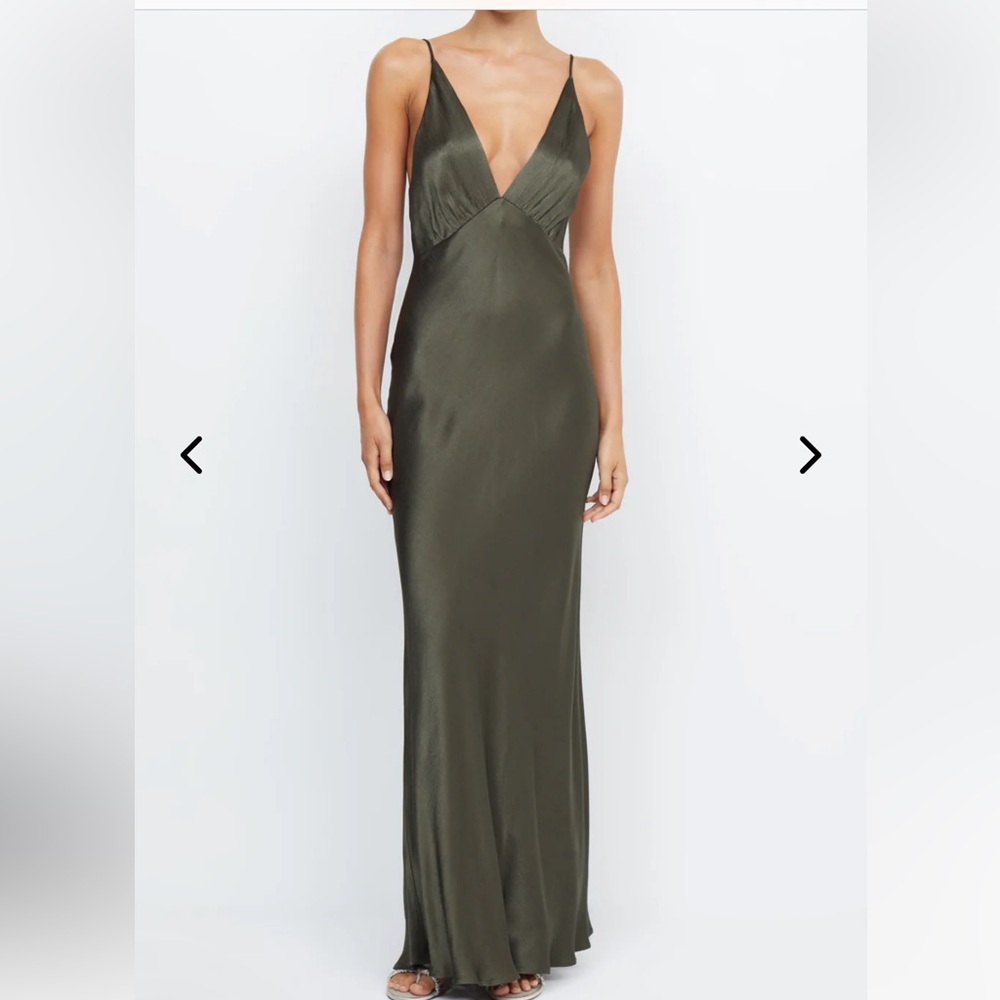 Bec & Bridge Moon Dance V Maxi Dress in Dark Willow size AUS 8